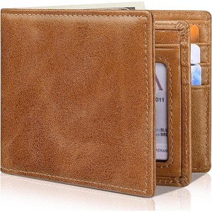 Paaaawaters Mens Wallet Genuine Leather Bifold RFID Blocking Wallet for Men - 1 of 4
