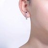 Guili Sterling Silver Curved Journey Earrings with Gemstones & Cubic Zirconia – A Sophisticated and Timeless Jewelry Piece for Effortless Elegance - 2 of 2