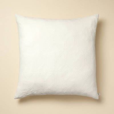 26"x26" Trellis Pattern Euro Bed Pillow Cream - Hearth & Hand™ with Magnolia