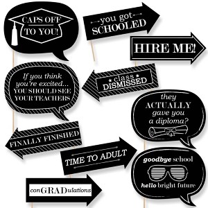 Big Dot of Happiness Funny Graduation Cheers - Graduation Party Photo Booth Props Kit - 10 Piece - 1 of 4