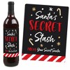 Big Dot of Happiness Secret Santa - Christmas Gift Exchange Party Decorations for Women and Men - Wine Bottle Label Stickers - Set of 4 - 3 of 4