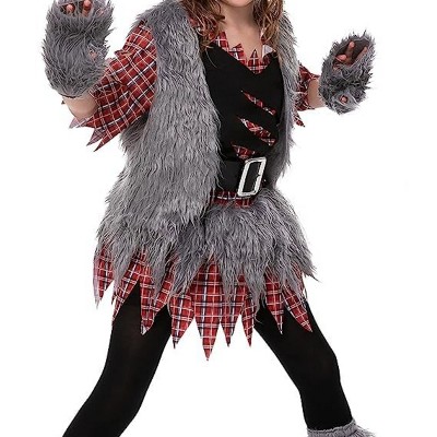 Joyfy Werewolf Costume for Kids, Scary Halloween Costume for Girls, Wolf Outfit Set for Girls