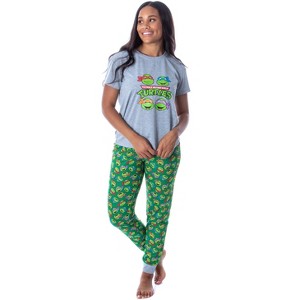 Nickelodeon Women's Teenage Mutant Ninja Turtles 2 Piece Pajama Set Jogger Multicolored - 1 of 4