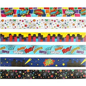 Bright Creations 78 Pack Comic Book Bulletin Board Banner Borders Classroom Decorations, 6 Designs, 36 x 2.3 in - 1 of 4