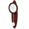 Clockswise Modern Grandfather Brown Oval Pendulum Plastic Wall Clock for Living Room, Kitchen, or Dining Room - 3 of 4