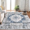 Washable Vintage Rug Non Slip Low Pile Rug Soft Retro Medallion Distressed Throw Floor Cover Foldable Indoor Carpet for Living Room Bedroom Playroom - 4 of 4