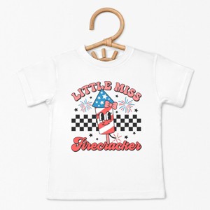 The Juniper Shop Little Miss Firecracker Checkered Toddler Short Sleeve Tee - 1 of 4