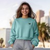 Dalix Butterfly Embroidered Fleece Relaxed Boxy Fit Long Sleeve Crewneck Sweatshirt Womens - 3 of 4