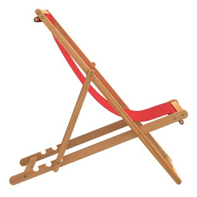Ruby Red Teak Collapsible Outdoor Beach Chair