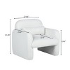 MYINDA Stylish and Minimalist Teddy Fleece Single Sofa Chair with Arms and Pillow, Armchair, Accent Chair for Living Room, Bedroom - 3 of 4