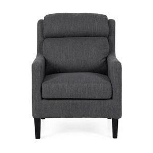 TiramisuBest Charcoal Fabric Club Chair,Contemporary Armchair with Waterfall Back & Rubberwood Legs - 1 of 4