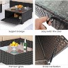 Patio Furniture Set, 6pcs Outdoor Rattan Wicker with Retractable Canopy & Soft Cushions, Sectional Sofa & Table with Storage, Beige Cushions - 4 of 4