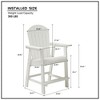 Bar Chair with Armrest,Patio Bar Chair Set of 2, White - 2 of 4