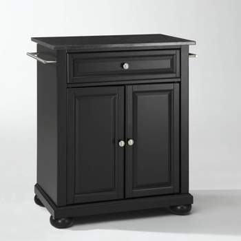 Alexandria Black Granite Top Portable Kitchen Island/Cart - Crosley
