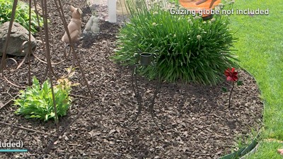 Graceful Curved Black Steel Outdoor Gazing Globe Stand