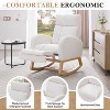Airsurfer Modern Teddy Fabric Upholstered Accent Chair with High Back and Wooden Base, Cozy Rocking Nursery Glider for Bedroom or Living Room - 4 of 4