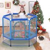 Okak 55 Inch Kids Trampoline with Safety Enclosure Net and Balls, Mini Trampoline with Padding Frame, Rebounder for Living Room, Kids Room - 3 of 4
