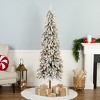 6.5' Prelit Flocked Pencil Slim Grand Alpine Wrapped Tree Clear Lights - National Tree Company - 2 of 4