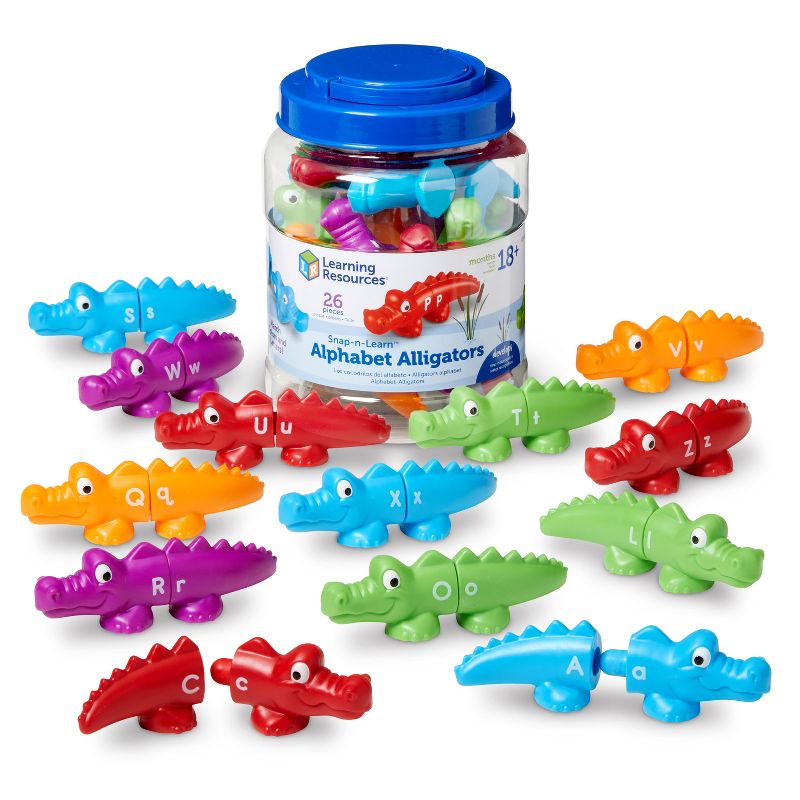 Learning Resources Snap N Learn Alphabet Alligators, 26 Double-Sided Pieces, Ages 18 mos+, 1 of 7