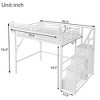 Sapphtopaz Metal Loft Bed with Stairs, Wardrobe, Safety Guardrail & Storage Shelves, High Loft Bed for Kids, Teens & Adults, Space-Saving - 3 of 4