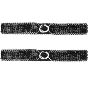 INSPIRE CHIC Women's Skinny Elastic Sequins Decor Stretchy Waist Belts for Dresses 2 Pcs 25.19" - 1 of 4