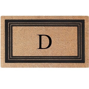 A1HC Natural Coir and PVC Backing 18"x30" Classic Border Monogrammed Flock Door Mat, Anti-Shed Doormat - 1 of 4