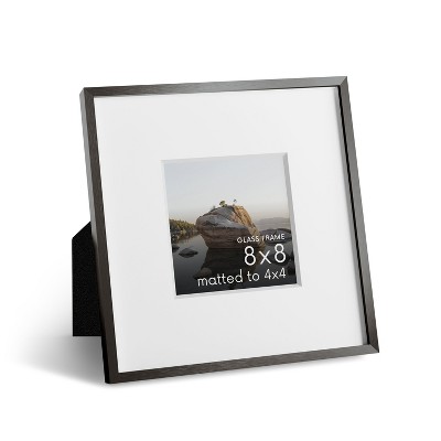 Haus and Hues Brushed Metal Frame with Real Glass, Gray/Bronze