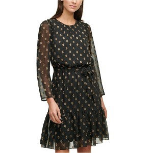 Calvin Klein Womens Smocked Ruffled Dress - 1 of 1