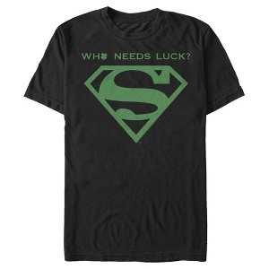 Men's Superman St. Patrick's Day Who Needs Luck? T-Shirt - 1 of 4