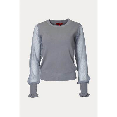 Women's MESH SLEEVE SWEATER - SweaterLand
