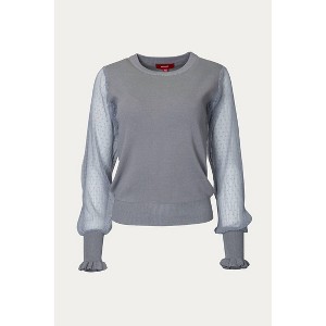 Women's MESH SLEEVE SWEATER - SweaterLand - 1 of 1