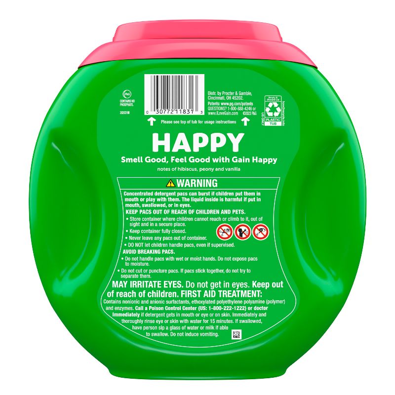 Gain Flings Hibiscus Hula HE Compatible Happy Laundry Detergent Soap Pacs, 3 of 12
