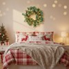 SEVOBAL Wreaths 2PCS Set Christmas Wreath Eucalyptus Candle Rings Green Artificial plants Home Door Decor Holiday Wall Pendant, Green, 14.2"*14.2"*2" - 3 of 4