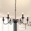 TOBILI Six-head wrought iron candle chandelier(black) - 2 of 4