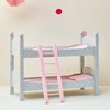 Olivia's Little World 18" Doll Wooden Convertible Bunk Bed with Ladder, Grey - 2 of 4