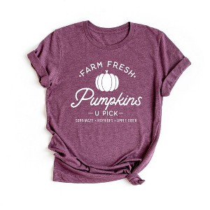 Simply Sage Market Women's Farm Fresh Pumpkins Short Sleeve Graphic Tee - 1 of 2