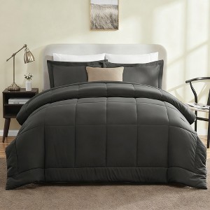 BAGOKIE All Seasons 3 Pieces Comforter Set Box Stitched Bedding Set - 1 of 4