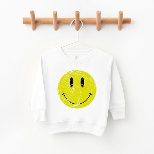 The Juniper Shop Distressed Smiley Face Toddler Graphic Sweatshirt - 1 of 2
