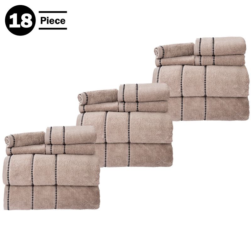 18-Piece Cotton Towel Set, Taupe, 1 of 9