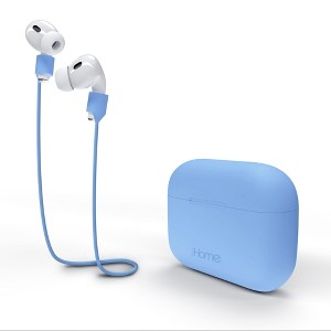 iHome Silicone AirPods Pro Case with Magnetic Neckband, Durable and Easy Install, Pastel Blue - 1 of 4