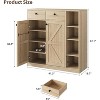 Acekool  Shoe Storage Cabinet - Modern Organizer with Doors, Adjustable Shelves for Entryway, Holds 18-24 Pairs, Natural - 2 of 4