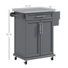 NicBex Mobile Kitchen Island Cart Morden Kitchen Carts on Wheels with Storage, 2 Cabinets Doors and 1 Drawer for Dining Rooms - image 2 of 4