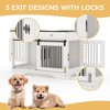 GustoWave 47" Large Furniture Style Dog Crate w/ 2 Storage Draws & Removable Divider & Triple Door Design for Large/Medium/Small Dogs - 4 of 4