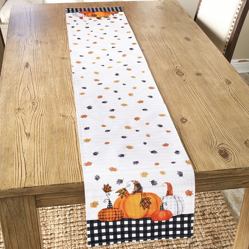 The Lakeside Collection Plaid Pumpkin Harvest Tabletop Runner - Autumn Dining Room Accent, 5 of 6
