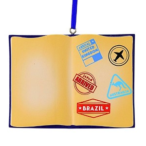 Polarx 2.5 Inch Passport Christmas Tree Ornament , Christmas Decor Travel Globetrotters (1PC) - 1 of 4