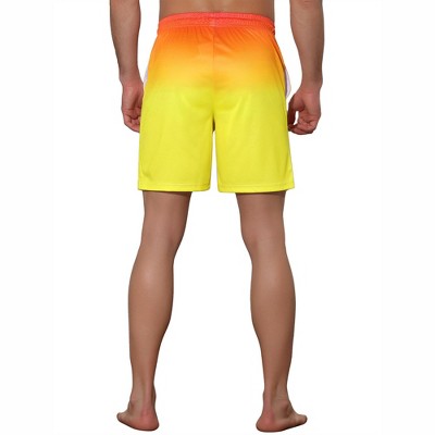Lars Amadeus Men's Drawstring Waist Colorful Pattern Hawaiian Swim Board Shorts 2 Pack Yellow 34 — фото 3