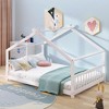 CLIHOME Full Size House Bed Pine Wood Bed Playhouse Children Bed Frame With Fence - 2 of 4