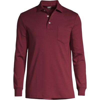 Lands' End Men's Long Sleeve Super Soft Supima Polo Shirt With