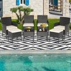 Tangkula 8PCS Outdoor Conversation Furniture Set Patio PE Rattan Sofa Set w/ Tables & Ottoman - 2 of 4