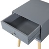 FONTOI Nightstands, Nightstand with 2 Drawers and Wood Legs, Side Table with Storage Cabinet for Bedroom Living Room, Gray, 15.7"*24"*15.75" - 3 of 4